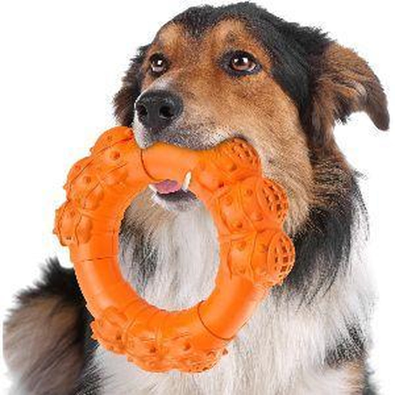 Indestructible Dog Chew Ring Toys for Aggressive Chewers, Super Chewer Dog Toys for Medium Large Dogs, Puppy Teething Rings for Relax, Interactive Dog Ring Toys, Heavy Duty Dog Teething Toys