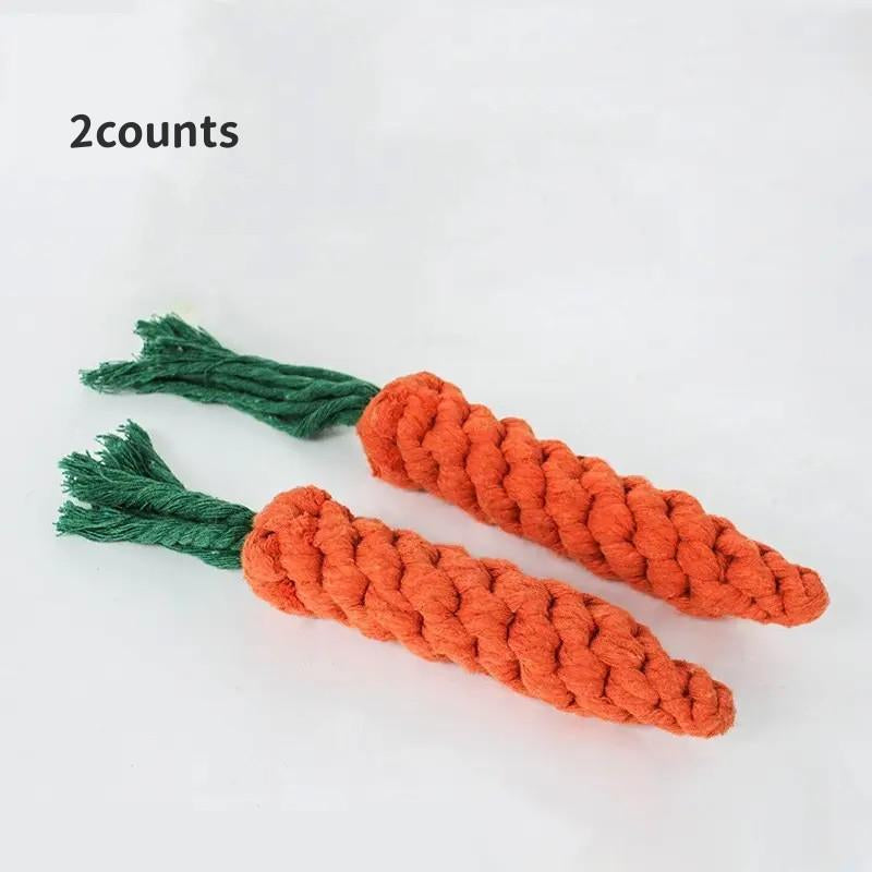 Carrot Shaped Self-Pleasure Pet Chew Toy, 1 Count/ 2 Counts Ropes Braided Chewing Toy for Dogs, Interactive Pets Chewing Toy, Dog Teething Toys