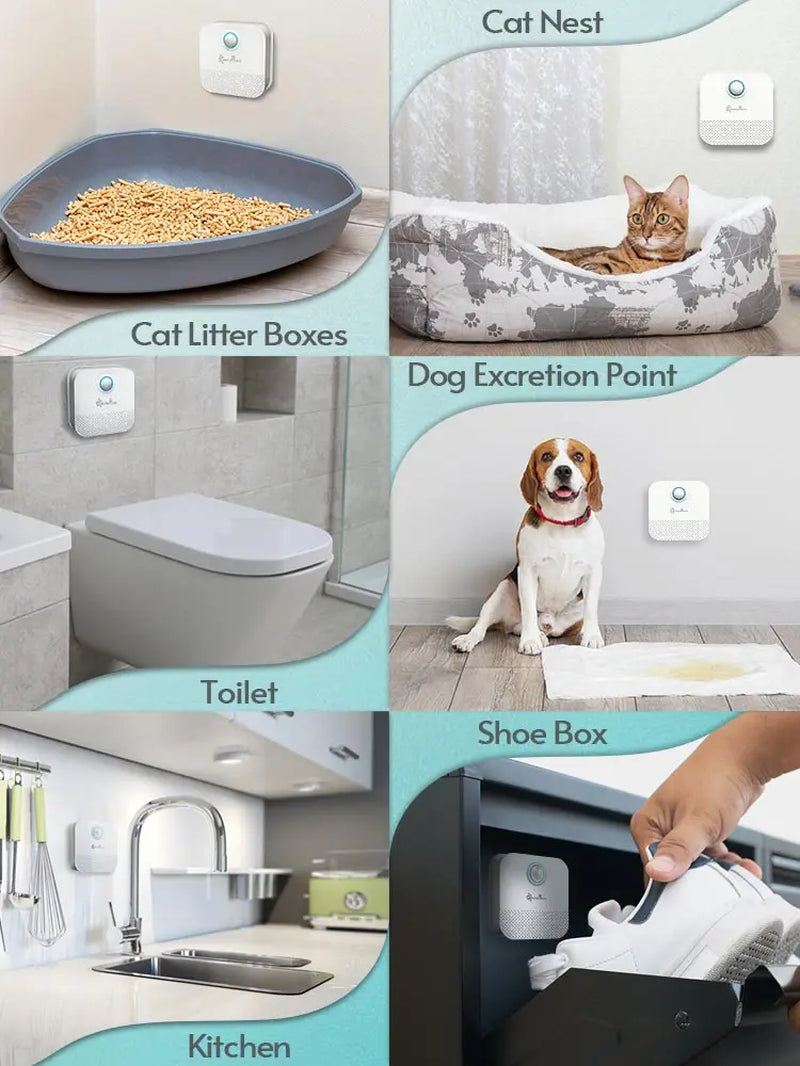 Downypaws 4000Mah Smart Cat Odor Purifier for Cat Litter Box Deodorizer Pet Toilet Air Purifier Dog Cat Litter Deodorant