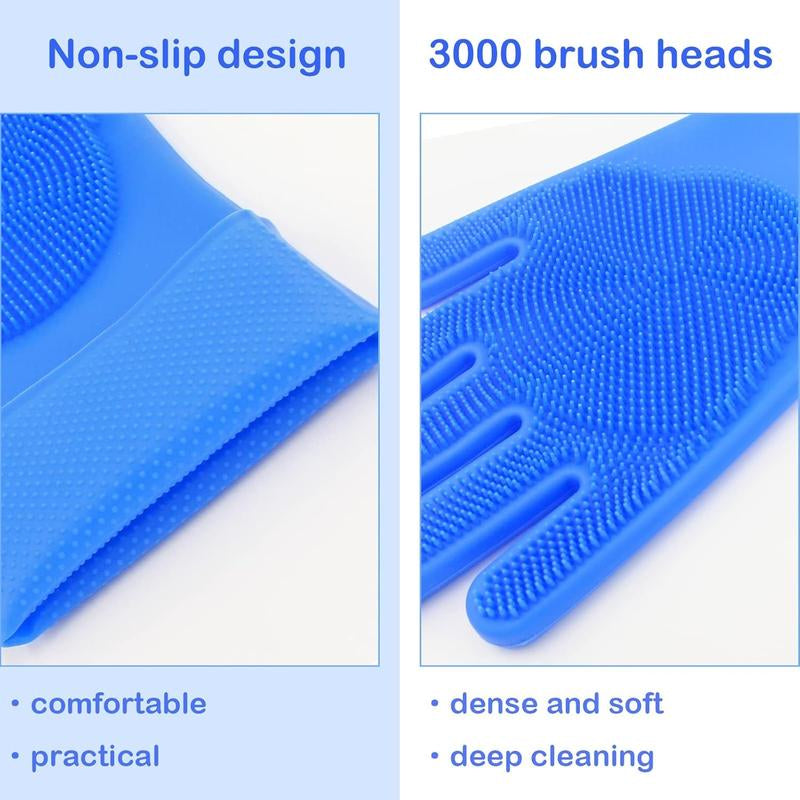 Silicone Pet Grooming Gloves for Dogs and Cats - Bathing, Finger Design for Massage Shampoo Brush