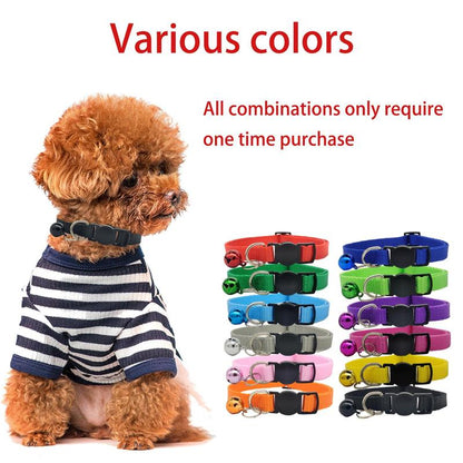 Colorful Breakaway Pet Collar Set - 12 Safety Buckle Nylon Collars for Puppies and Kittens in Mixed Colors