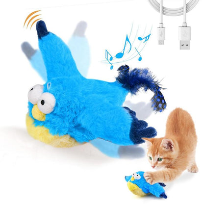 Electric Bird Design Cat Teaser Toy, Rechargeable Lifelike Flapping Bird with Plush Cover, Interactive Cat Toy, Pet Supplies for Indoor and Outdoor Playing