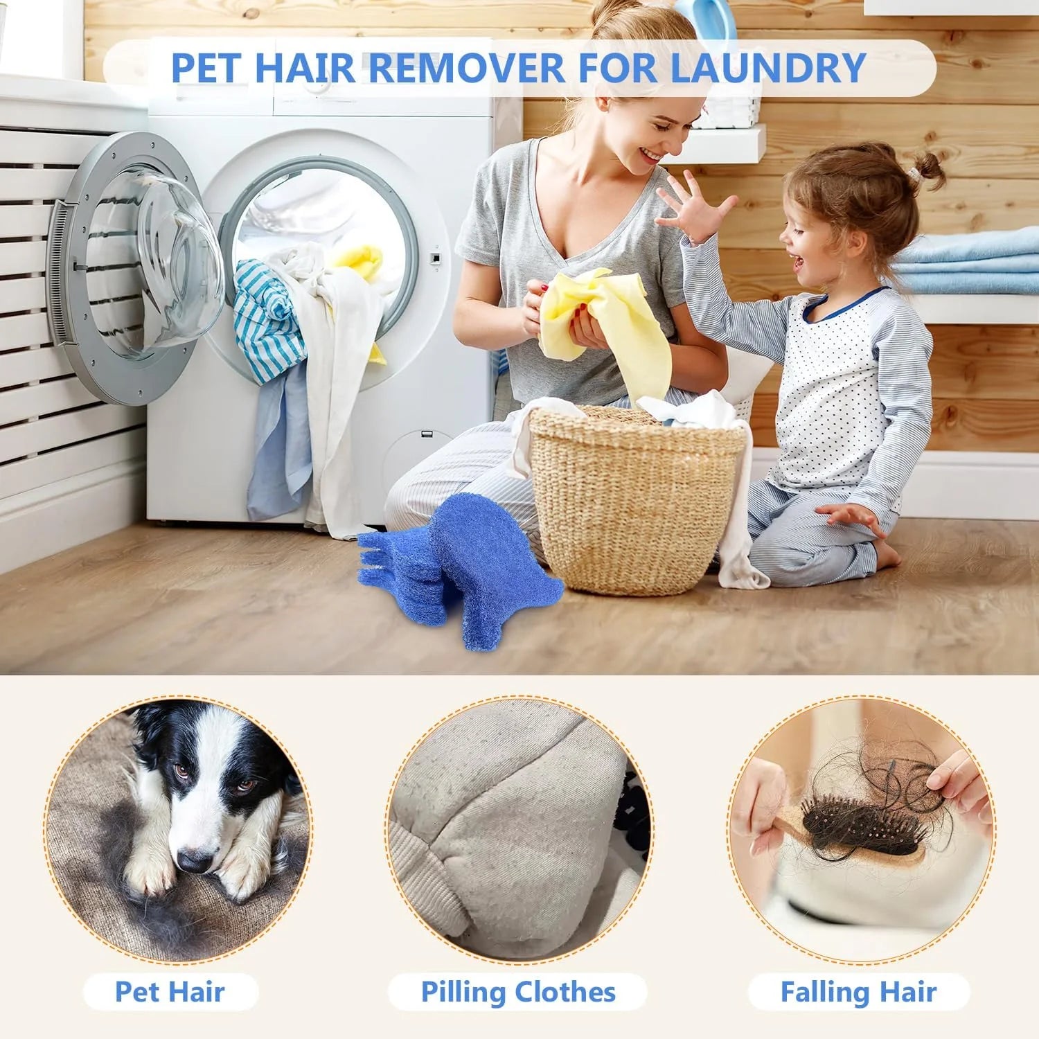 Pet Hair Remover for Laundry,  5 Pcs Pet Hair Remover Balls for Washing Machine, Reusable Pet Hair and Lint Catcher from Clothes