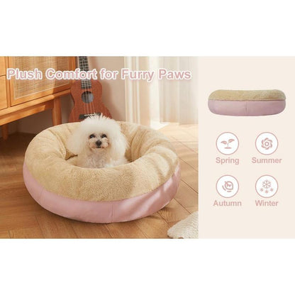 Washable Cozy Pet Donut Bed - Anti-Slip Comfort