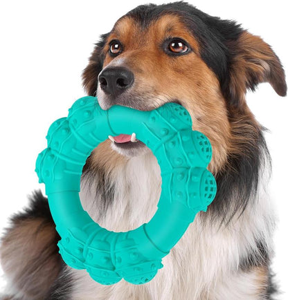 Indestructible Dog Chew Ring Toys for Aggressive Chewers, Super Chewer Dog Toys for Medium Large Dogs, Puppy Teething Rings for Relax, Interactive Dog Ring Toys, Heavy Duty Dog Teething Toys