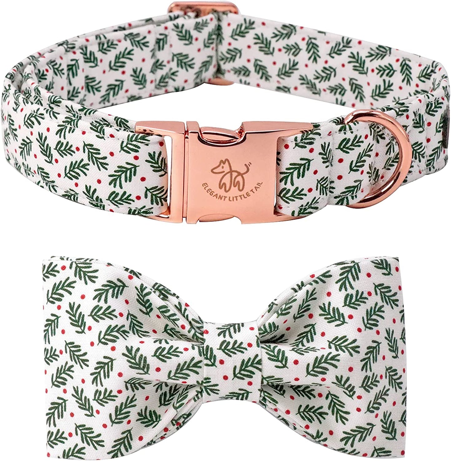 Christmas Dog Collar, Pet Collar Soft with Comfy Bowtie 