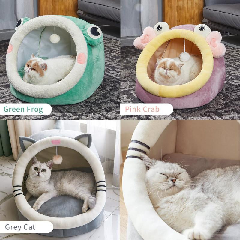 Cozy Cartoon Igloo Bed - Lovely Indoor Haven for Cats & Puppies