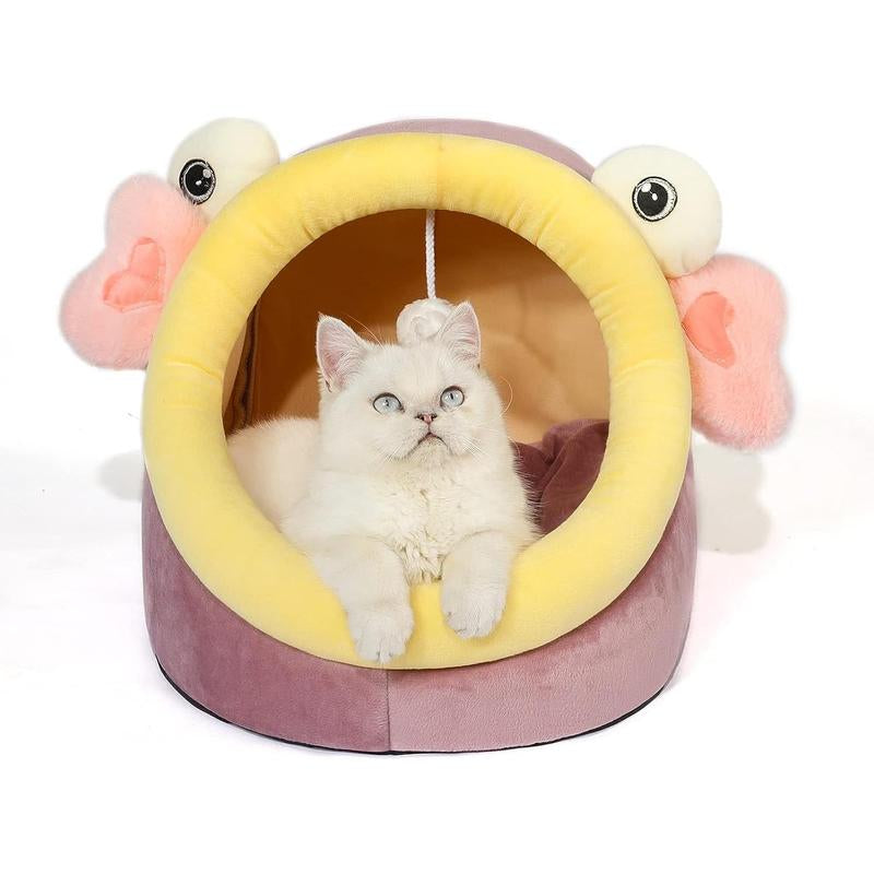 Cozy Cartoon Igloo Bed - Lovely Indoor Haven for Cats & Puppies