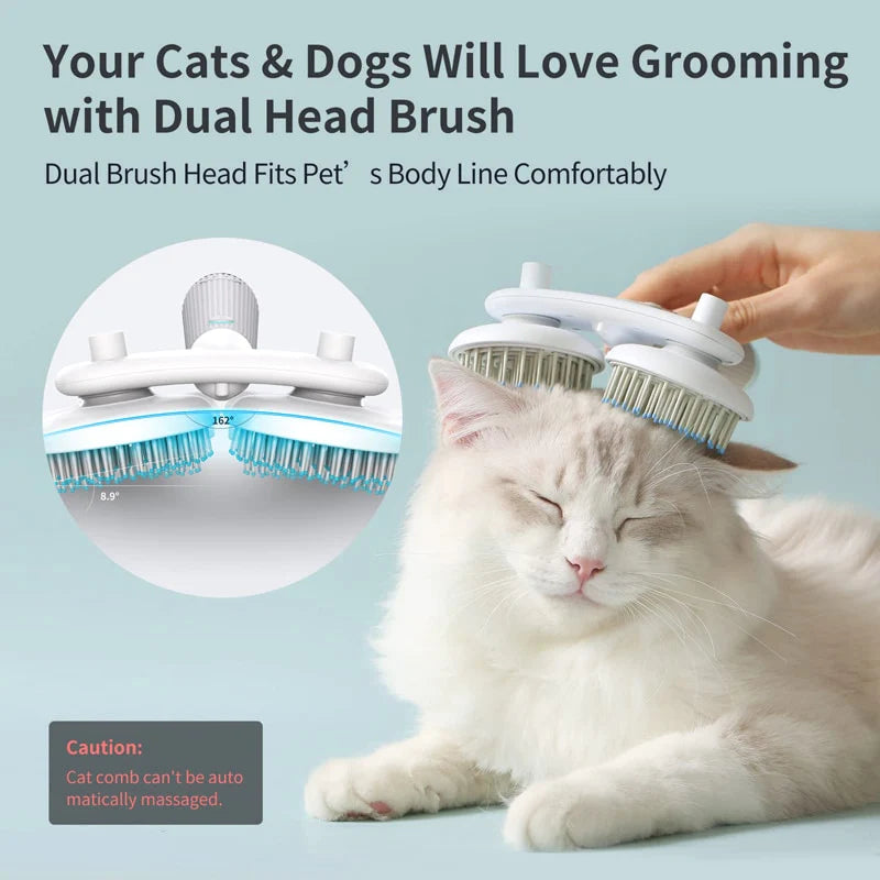 Pet Cat Brush Dog Slicker Brush Double-Headed Negative Ion One-Button Self Cleaning Dog Cat Hair Removal Pets Products