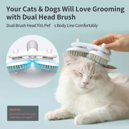 Pet Cat Brush Dog Slicker Brush Double-Headed Negative Ion One-Button Self Cleaning Dog Cat Hair Removal Pets Products