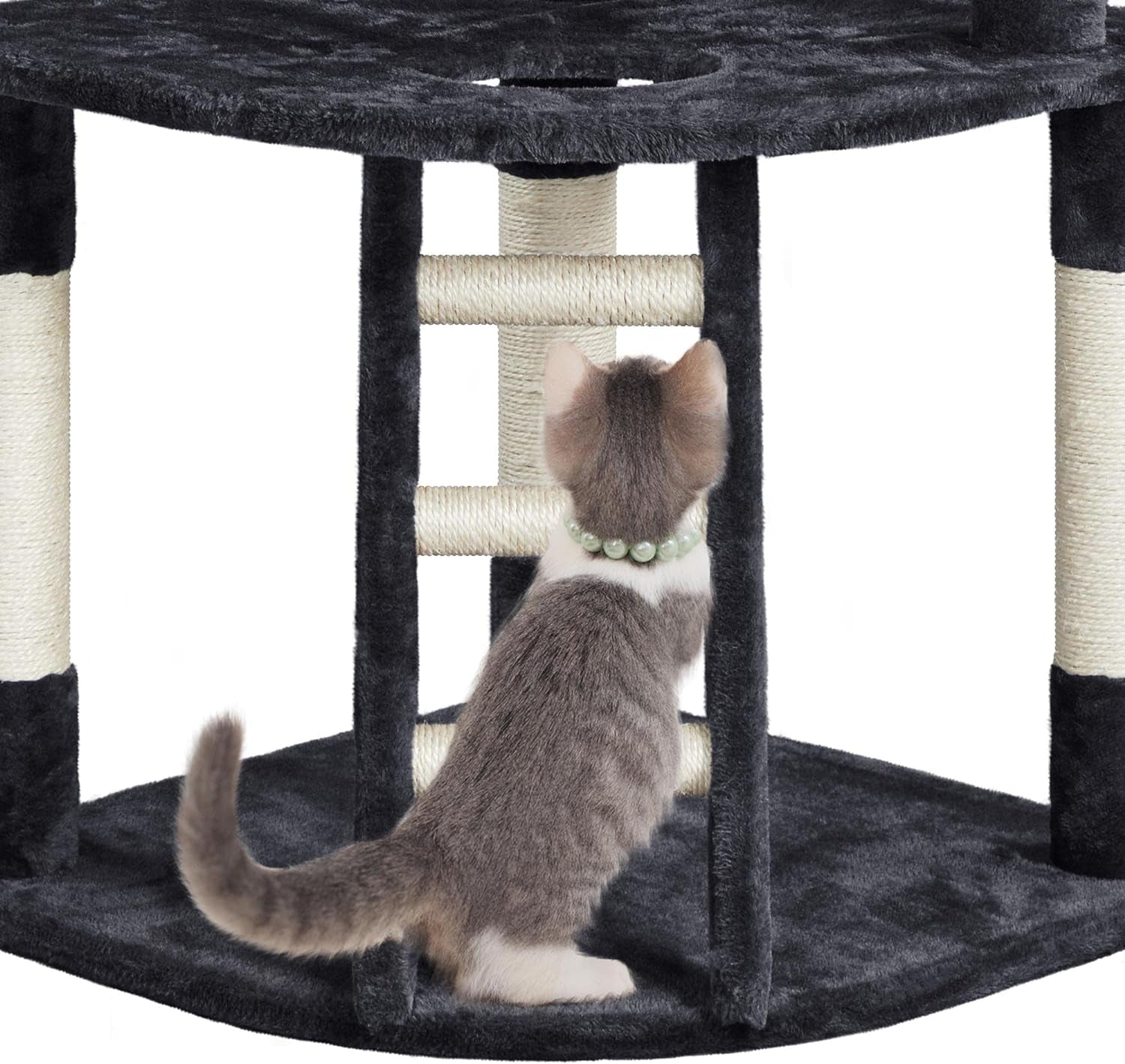 47.5'' H Cat Tree Cat Tower, Cat Scratching Post with Warm Condo Cozy Platform Funny Dangling Ball as Indoor Cats Activity Center for Play & Rest