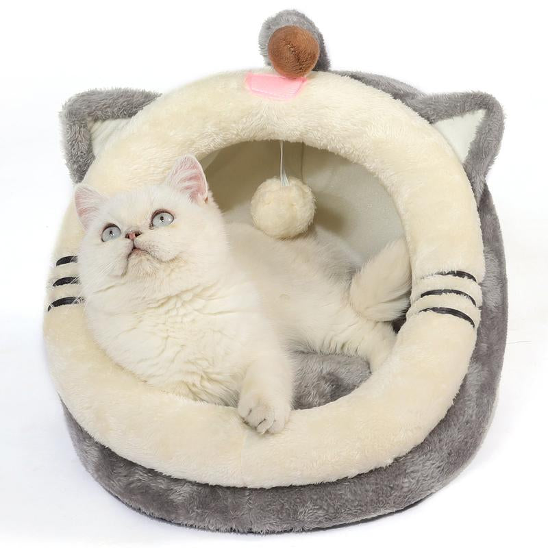 Cozy Cartoon Igloo Bed - Lovely Indoor Haven for Cats & Puppies