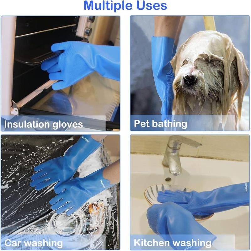 Silicone Pet Grooming Gloves for Dogs and Cats - Bathing, Finger Design for Massage Shampoo Brush