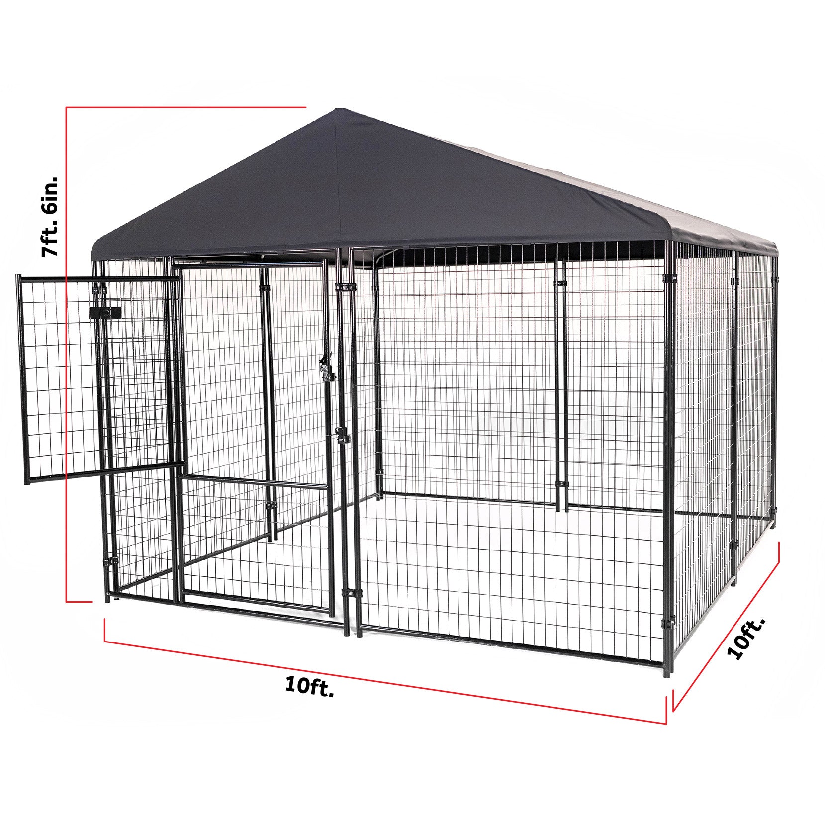 STAY Series Presidential Dog Kennel 10'X10' with Privacy Screen