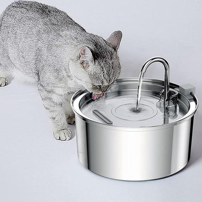 Stainless Steel Automatic Cat Water Fountain, Pets Drinking Water Dispenser, Indoor Pet Drinking Fountain