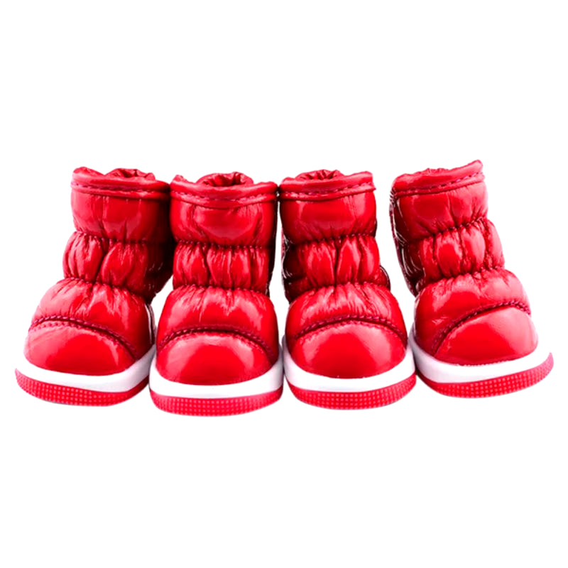 4 Pcs/Sets Winter Dog Shoes for Small Dogs Warm Fleece Puppy Pet Shoes Waterproof Dog Snow Boots Chihuahua Yorkie Teddy Shoes