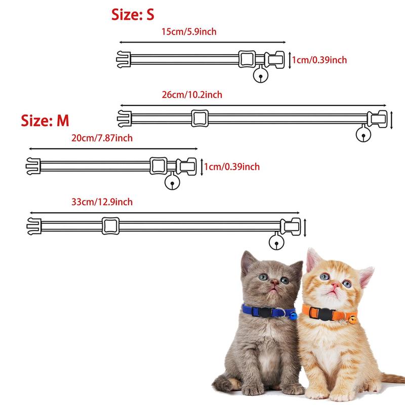 Colorful Breakaway Pet Collar Set - 12 Safety Buckle Nylon Collars for Puppies and Kittens in Mixed Colors