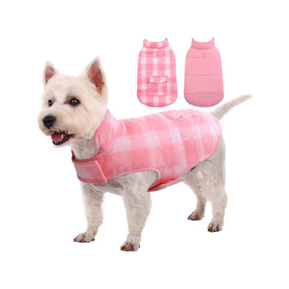 Kuoser Dog Winter Coat, Reversible Dog Jacket, Warm Dog Coat British Style Puppy Cold Weather Coat