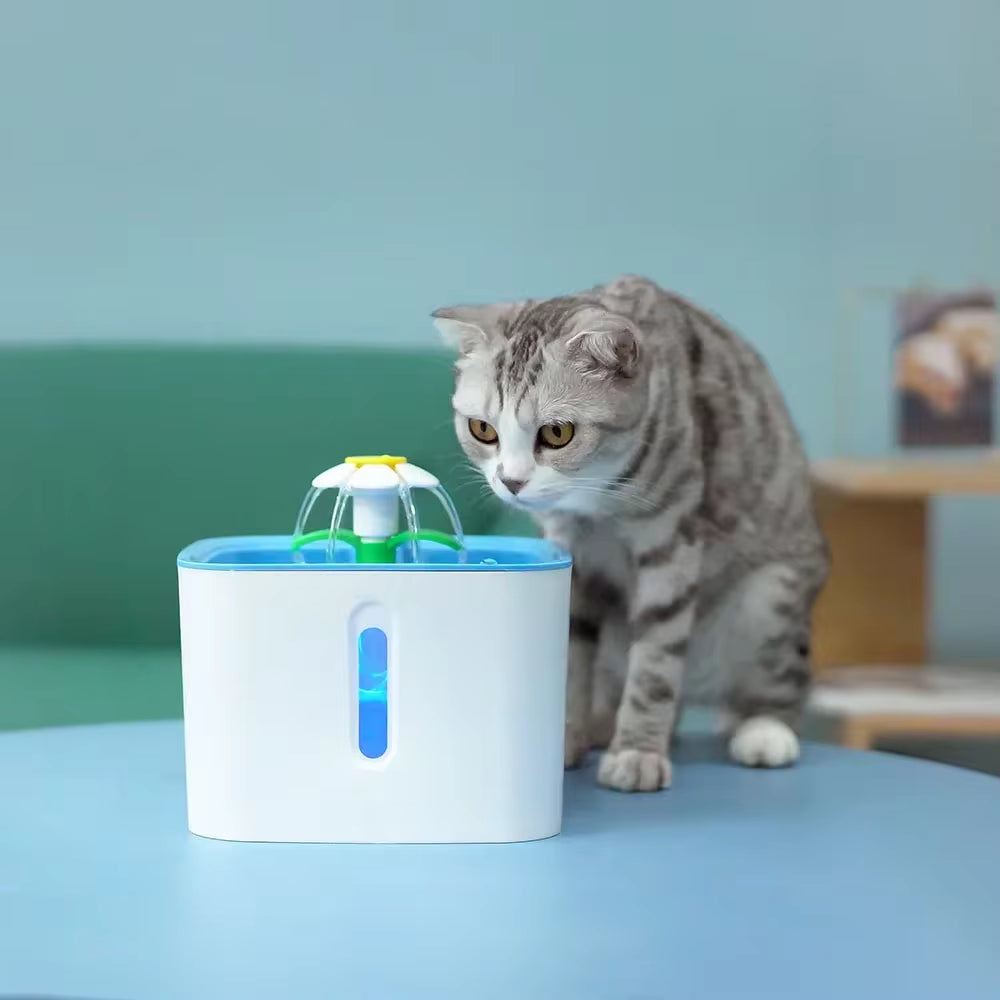 Automatic Cat Dog Pet Water Fountain Pet Bowl Cat Drinking Flower Water Dispenser Petsafe Drink with Filters Pet Water Fountain