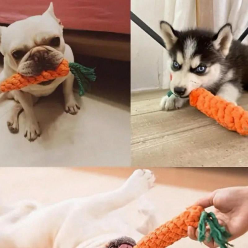 Carrot Shaped Self-Pleasure Pet Chew Toy, 1 Count/ 2 Counts Ropes Braided Chewing Toy for Dogs, Interactive Pets Chewing Toy, Dog Teething Toys