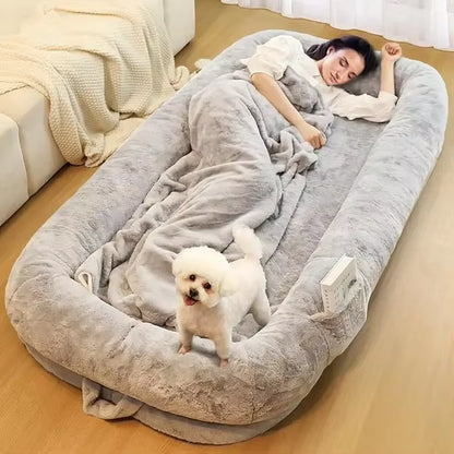 Human Dog Bed for Adults, 71" Long Human Size Dog Bed, Removable Cover, Washable, Waterproof, Orthopedic Design