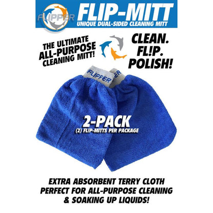 Flipper 2-In-1 Microfiber Aquarium Cleaning Mitt 2 Pack